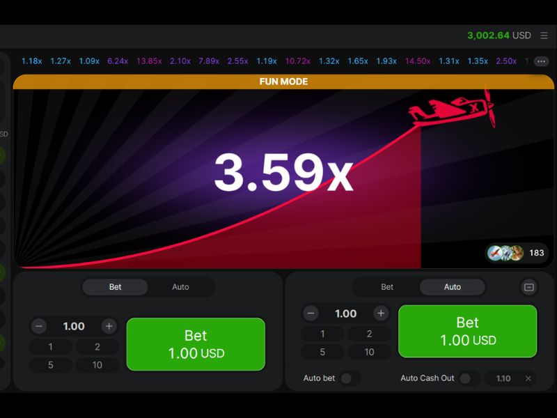 Elementos do jogo Aviador